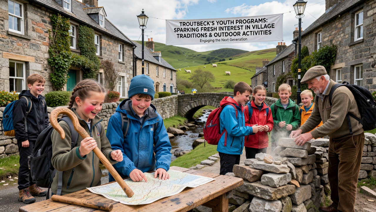 Group of young people learning traditional skills during an outdoor session in Troutbeck